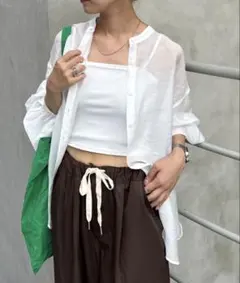 CIAOPANIC TYPY シアーバンドカラーシャツ