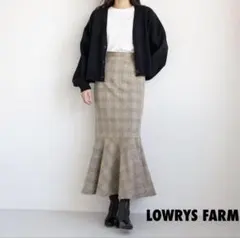 ローリーズファーム　チェック柄マーメイドスカート　M　ロング　通勤　秋服　上品
