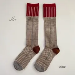 靴下　ロングソックス　ハイソックス　北欧　チェック柄　個性派　カラフル　おしゃれ