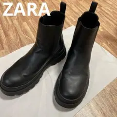 ZARA黒 サイドゴアブーツ 厚底　41　26cm相当