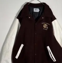 Neff ネフ　USA製　カレッジ刺繍ロゴ　ウール　レザー　スタジャン