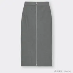 GU フロントジップナローロングスカート グレー Mサイズ スカート ジーユー