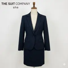 スーツカンパニー ピンストライプ 3点セット 34 ネイビー セットアップ XS