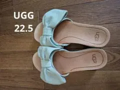 【美品】UGG アグ 厚底 リボン サンダル パステルグリーンのサムネイル