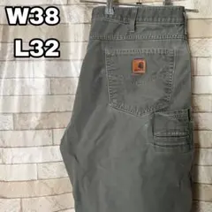 ぷ*お様 カーハート ダブルニー ペインターパンツ オリーブ W38 古着
