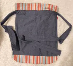 最終価格 美品 おんぶmocco おんぶ紐デニム×ストライプ 抱っこ紐