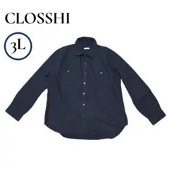 CLOSSHI THERMOLITE しまむら　長袖シャツ 3L ネイビーのサムネイル