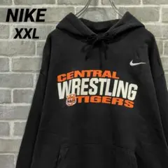 【NIKE】✔ ロゴスウェットパーカー ブラック レスリング US古着