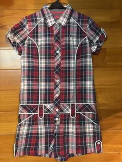 tommy girl 半袖チェックシャツワンピースキュロット Sサイズのサムネイル