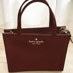 kate spade バーガンディ ハンドバッグ