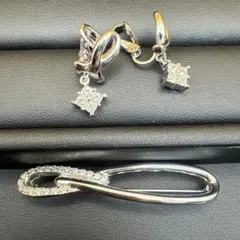 美品 ニナリッチ イヤリング＆ブローチ セット シルバーカラー