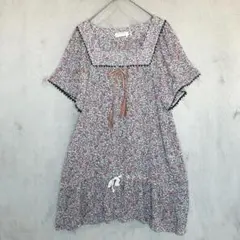PAGEBOY♡花柄 チュニックワンピース リボン M