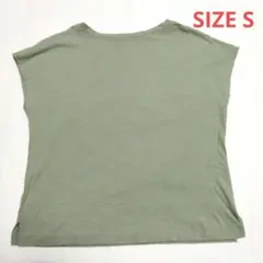 無印良品 フレンチスリーブ ボートネック Tシャツ 杢グリーン S