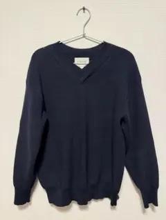 STILL BY HAND ネイビー Vネックセーター 46のサムネイル