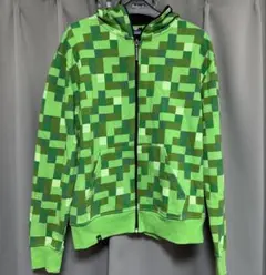 マインクラフト クリーパーパーカー 総柄 ジップアップ フーディJINX