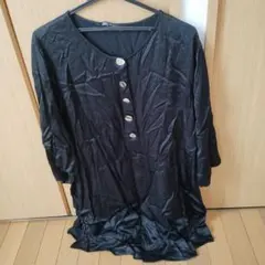 ZARA ザラ サテン　ブラックワンピース　スリット入り