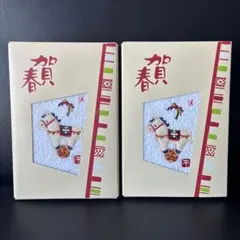 新品未使用【UCHINO】馬刺繍 フェイスタオル ギフト用2枚セット