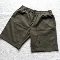 BACK NUMBER◇ハーフパンツ　XL　ショートパンツ　ウエストゴム　カーキのサムネイル