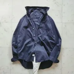 美品 フランク&アイリーン 長袖シャツ 羽織り EILEEN ゆったりめ 紺