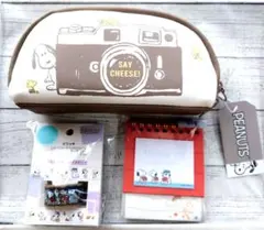 PEANUTS　スヌーピー　ペンケース　マステ　スタンド付箋セット