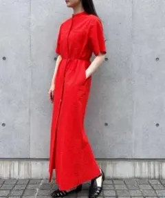Demi-Luxe BEAMS / サッカー ダブルコード ワンピース 赤のサムネイル