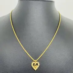 ✨Dior✨ディオール✨ラインストーン✨ハート型トップ✨ゴールド✨ネックレス✨