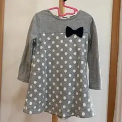 グレー 水玉模様 ワンピース 110サイズ