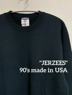 美品【90s USA製】JERZEES blank sweat black M
