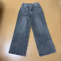 ワイドレッグ デニムパンツ グレー XS