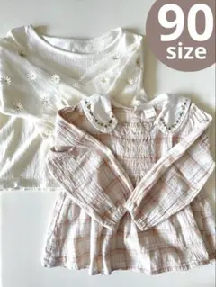 tete a tete 女の子 韓国風 長袖トップス・ワンピース 90サイズ