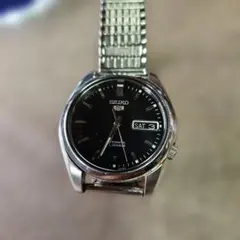 SEIKO5 自動巻き ブラックダイヤル スケルトン時計