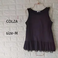 ち*る様 300円〜COLZA 裾フリル タンクトップ ブラック 黒 体型カバーのサムネイル