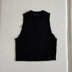 ZARA ブラック ノースリーブ トップス