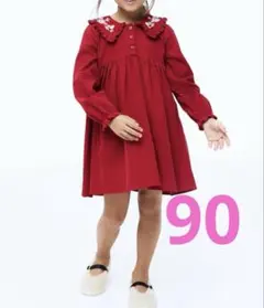 H&M 長袖ワンピース　赤　クリスマス