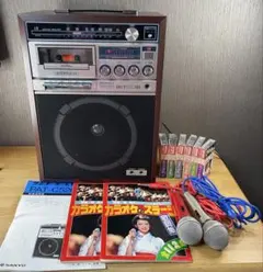 【美品純正箱付】サンヨー カラオケメイト PAT-C520 豪華マイク・テープ付のサムネイル