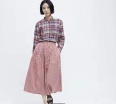 【新品未使用】UNIQLO INES イネス　コットンツイルギャザースカート
