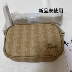 LACOSTE モノグラムラウンドスクエアショルダーバッグ ベージュ新品未使用