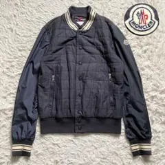 極美品■モンクレール　LUC　ナイロン切り替え　スタジャン　ブルゾン　サイズ3