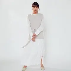 新品 blue sergeニットベストレイヤードロングワンピース 2枚セット