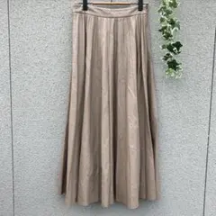 1673【スナイデル】1♡ロングプリーツスカート エコレザー 裏地