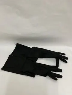 黒 サテン風 ロンググローブ ロング手袋