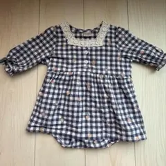 futafuta チェック柄 ロンパース 70cm