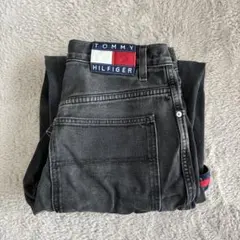 90s 希少 TOMMY HILFIGER ペインターパンツ　ブラックデニム