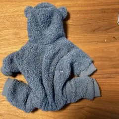 犬服 フード付き ボア素材 青