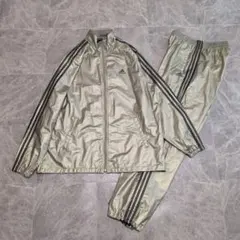【未使用級】アディダス ジャージ 上下 セットアップ メタリック L 3本ライン