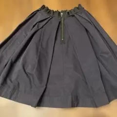LANVIN 紺色　フレアスカート 後ろファスナー