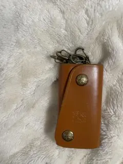 ブラウンレザーキーケース 5連キーリング　イルビゾンテ