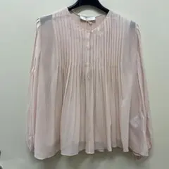 Chloé クロエ　ピンク プリーツ 長袖ブラウス　シフォン チュールのサムネイル