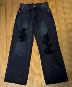 JEANASIS ジーナシス　ダメージジーンズ ブラックデニム 試着のみ