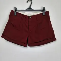 【美品】LOWRYS FARM ショートパンツ L ボルドー えんじ